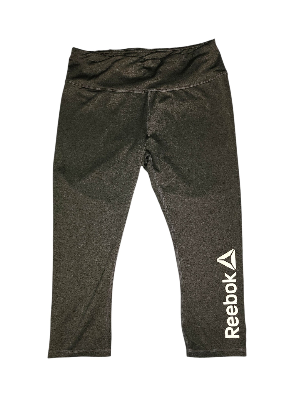 Reebok Black Girls' Capri Leggings with White Logo